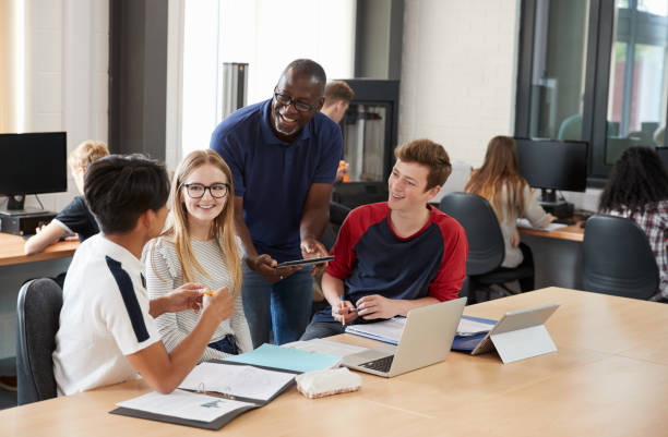 Students studying together